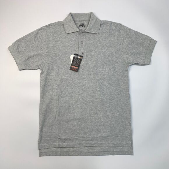 Shield Polo Shirt Mens M Medium Gray Cotton DesignLab Scotchgard Stain Proof - Picture 2 of 11